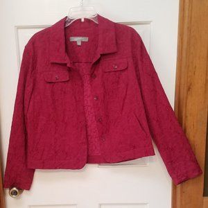 Burgundy Cranberry, Garnet Jacket Blazer Croft & Barrow, Work Jacket, Size L